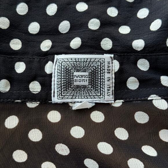 Vintage Italian Semi-Sheer Polka Dot Blouse with Button-Up (S) - Picture 8 of 8